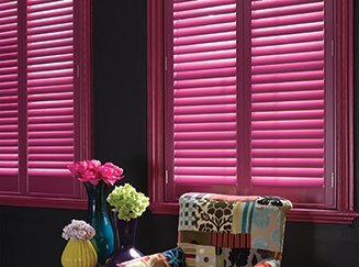 Coloured shutters from Shades Blinds
